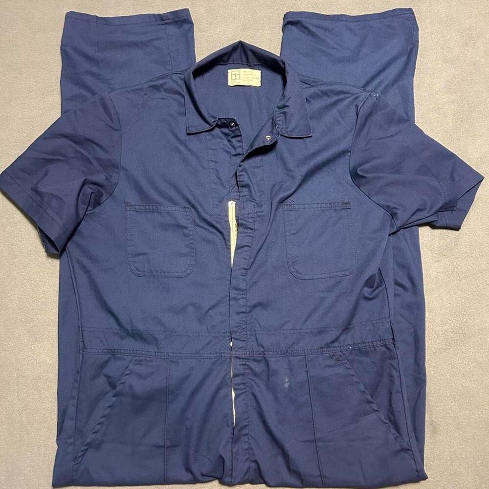 Unbranded Men's Navy and Blue Dungarees-overalls